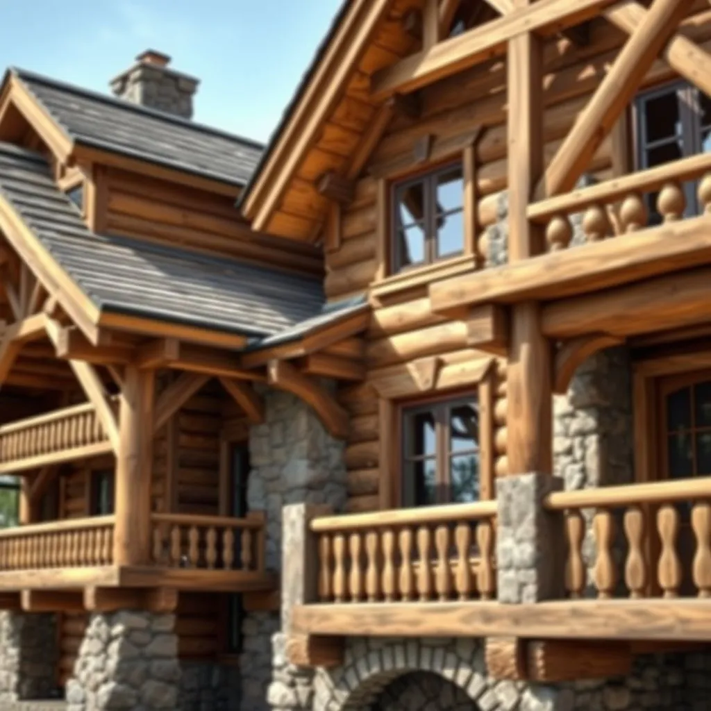 maison en bois et en pierre